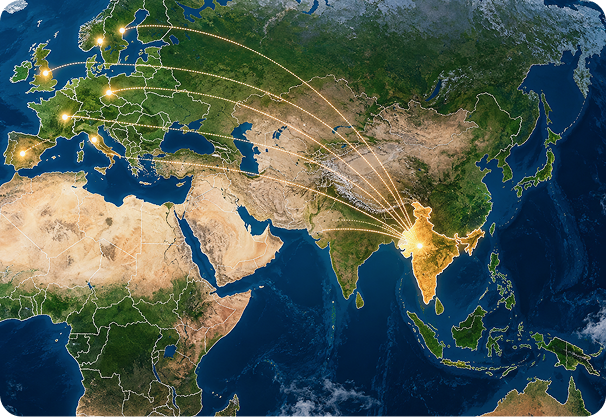USA and global export map